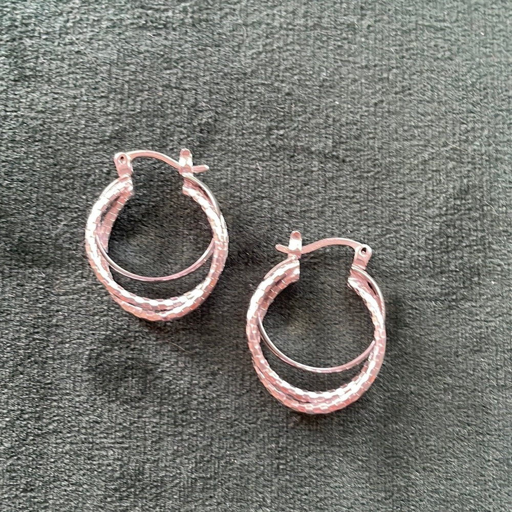 Small silver hoop earrings